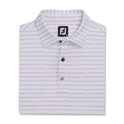 FOOTJOY CHALK LINE PRINT POLO WHITE/LAVENDER