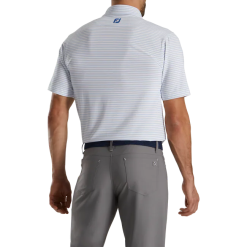 FOOTJOY CLASSIC PENCIL STRIPE POLO WHITE/ROYAL -Golf Shoes Elegant Store footjoy classic pencil stripe polo white royal 2