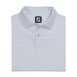 FOOTJOY CLASSIC PENCIL STRIPE POLO WHITE/ROYAL