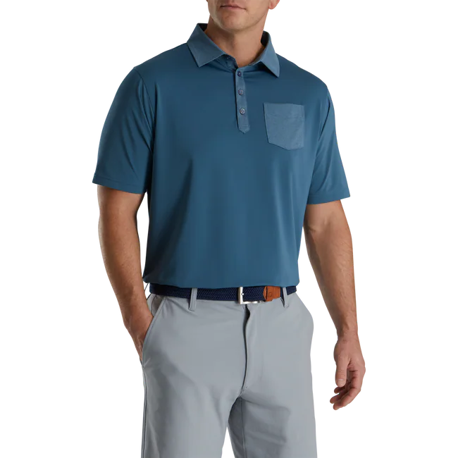 FOOTJOY TONAL TRIM SOLID W/ POCKET POLO INK 2 FOOTJOY TONAL TRIM SOLID W/ POCKET POLO INK - Image 2