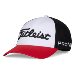 Titleist TOUR PERFORMANCE MESH HAT (BLACK/RED/WHITE)