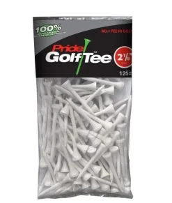 PRIDE SPORTS WOOD TEES 2 1/8'' 125 PACK WHITE